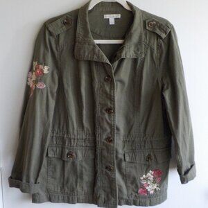 Westport Jacket - 100% Cotton - Front - Embroidered Olive Green - Large (539)